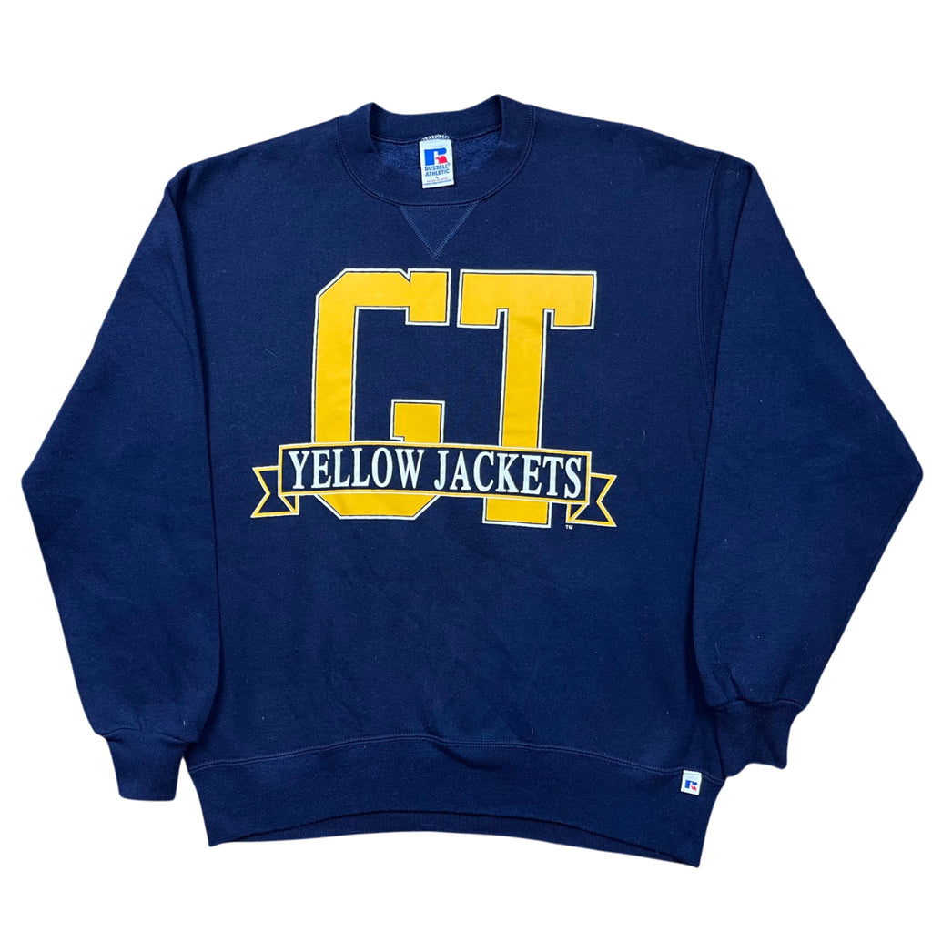 Vintage 90's Russell Sport CT Yellow Jacket Sweatshirt (L)