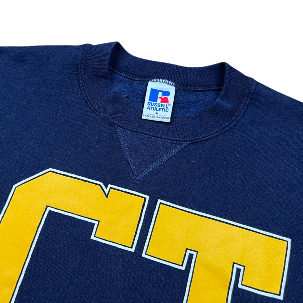 Vintage 90's Russell Sport CT Yellow Jacket Sweatshirt (L)