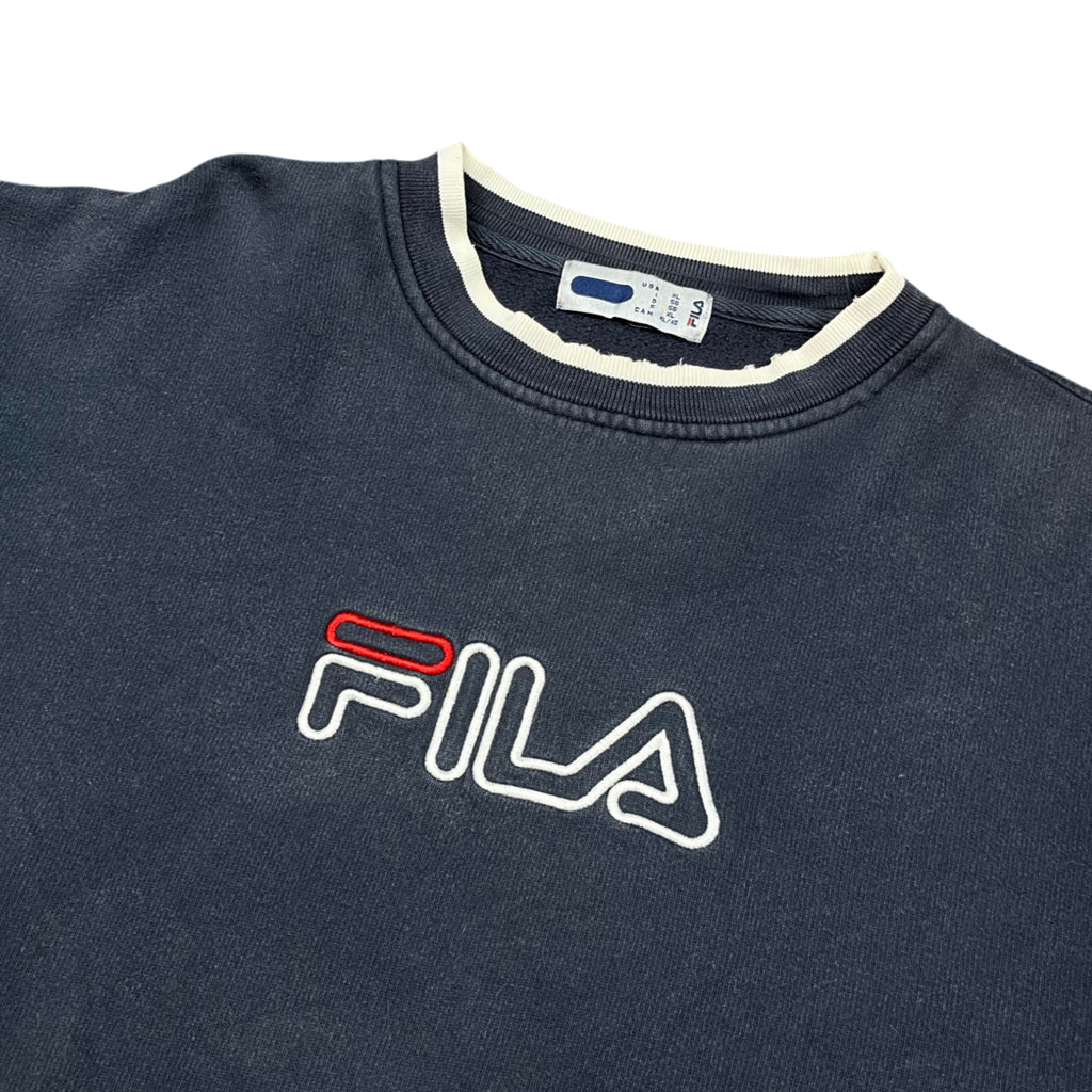 Vintage 90's Faded FILA Embroidery Sweatshirt (XL)