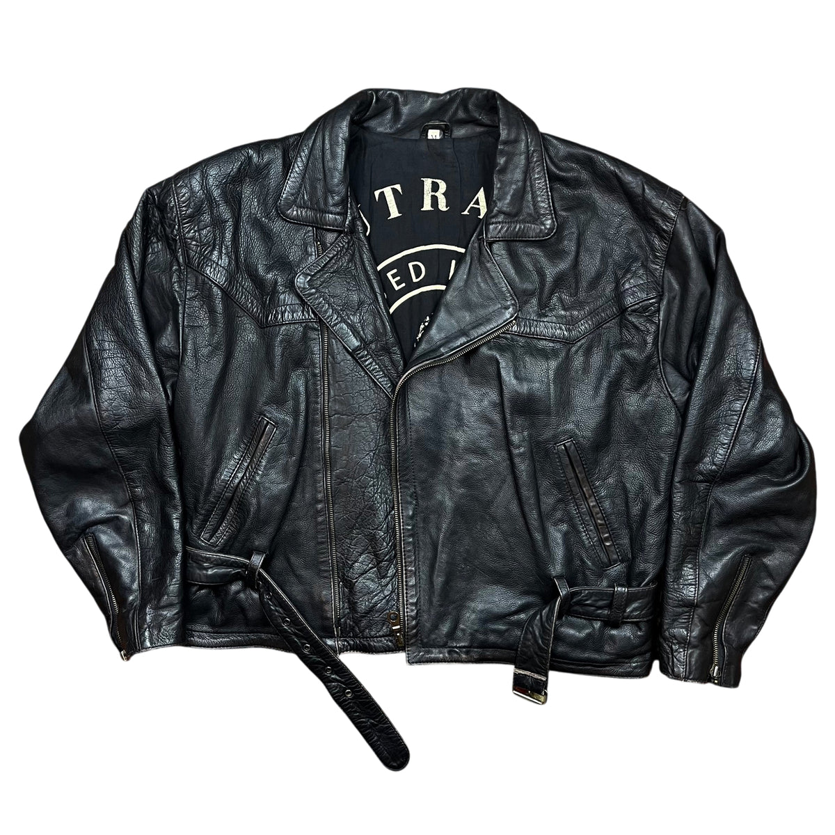 Vintage Outrage Aviator Motorcycle Leather Jacket (M)