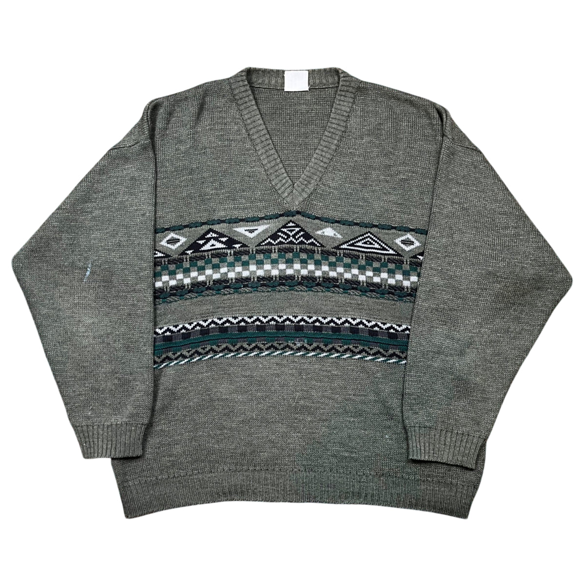 Vintage 90's Generic V-Neck Wool Blend Sweater (M-L)