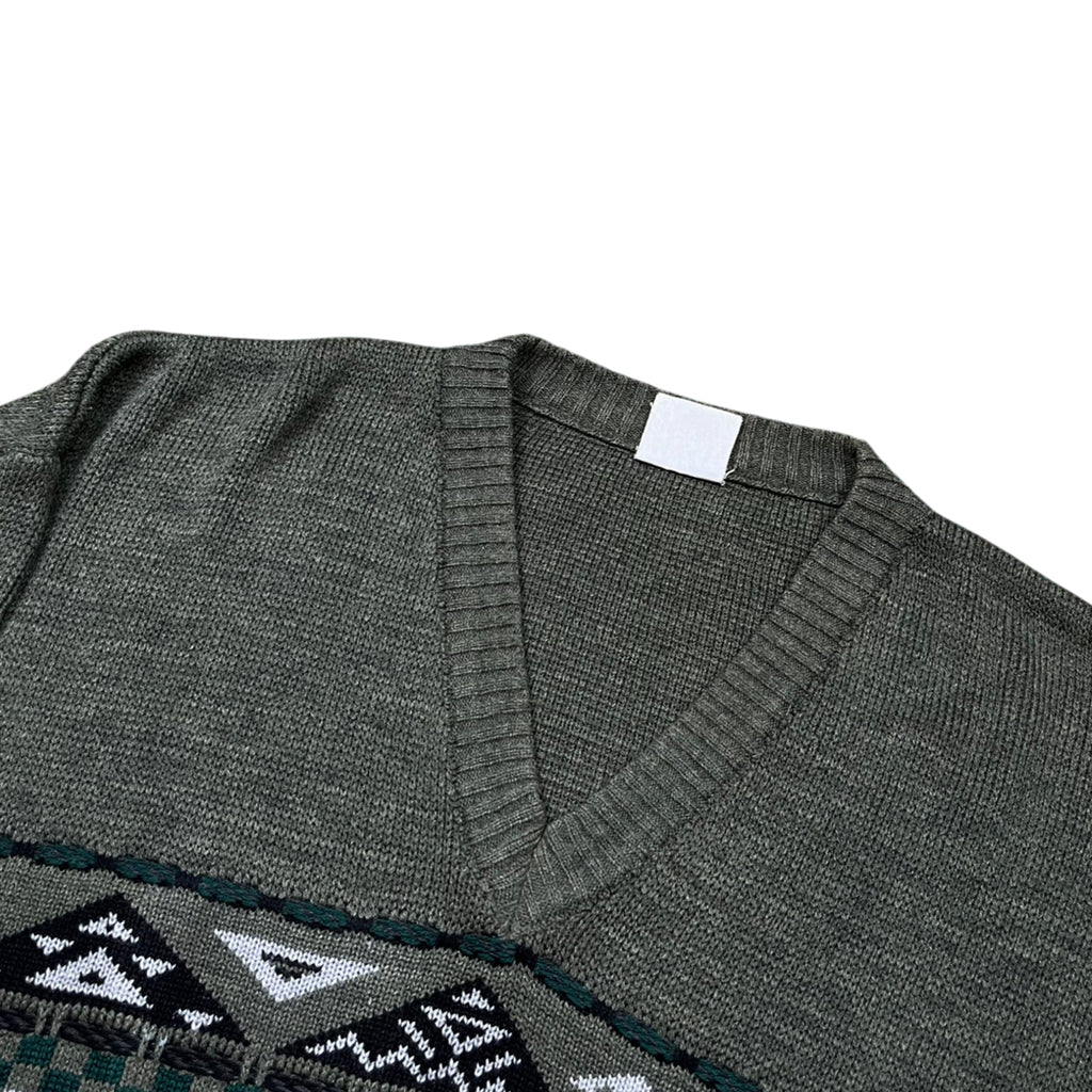 Vintage 90's Generic V-Neck Wool Blend Sweater (M-L)