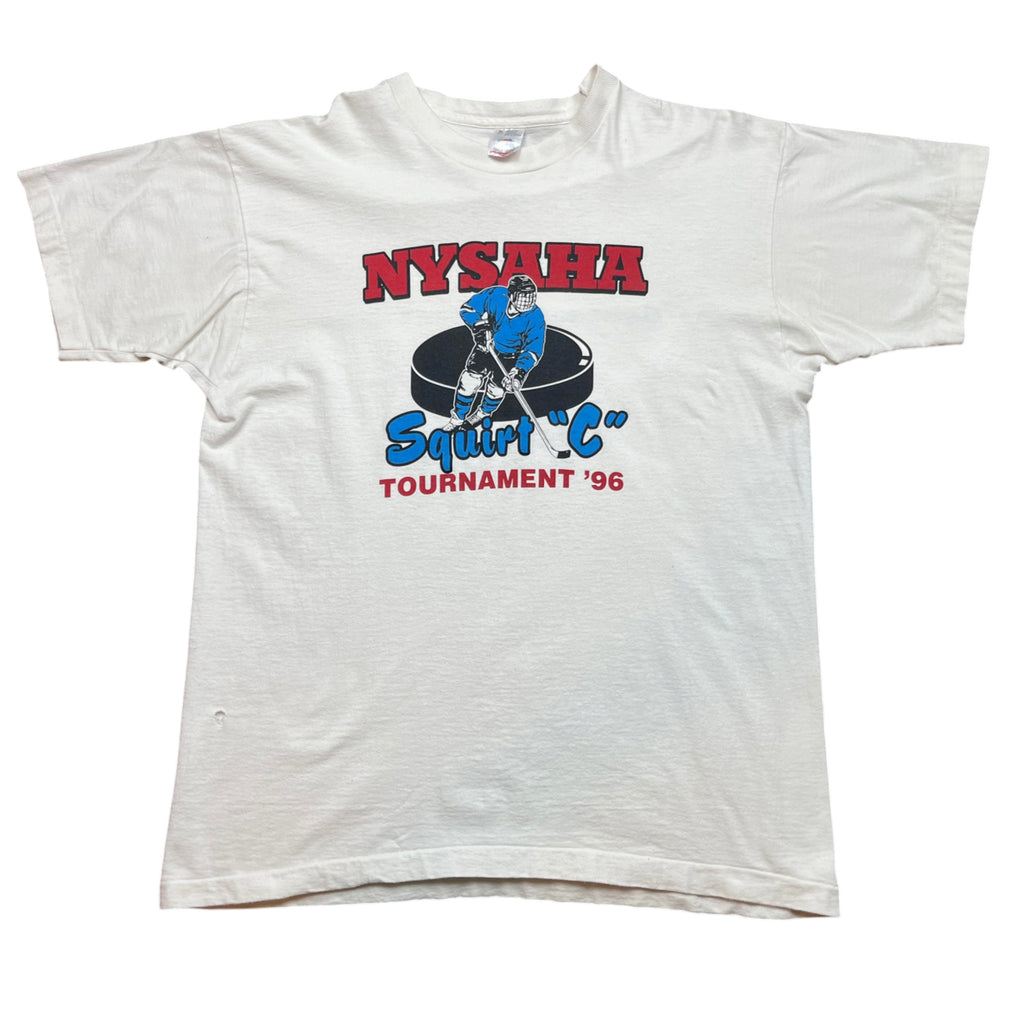 Vintage 1996 Single Stitched Hockey Graphic T-shirt (XL)