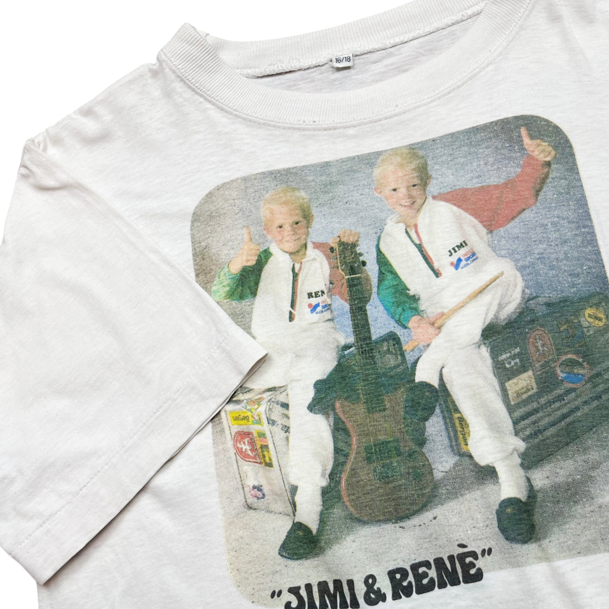 Vintage 1980's Jimi and Rene Graphic Band t-shirt (S-M)