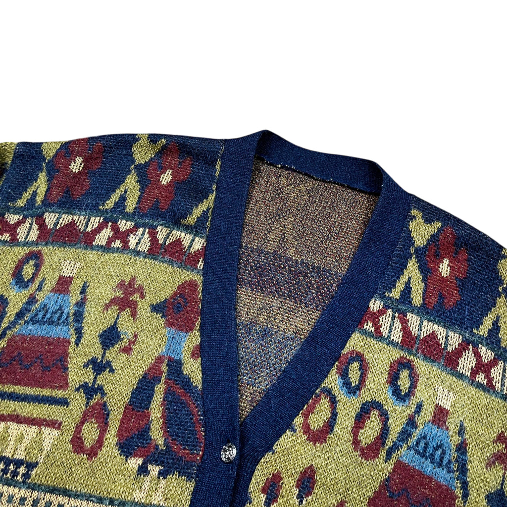 Vintage 90's Hunter Pattern Wool Sweater Cardigan (M-L)