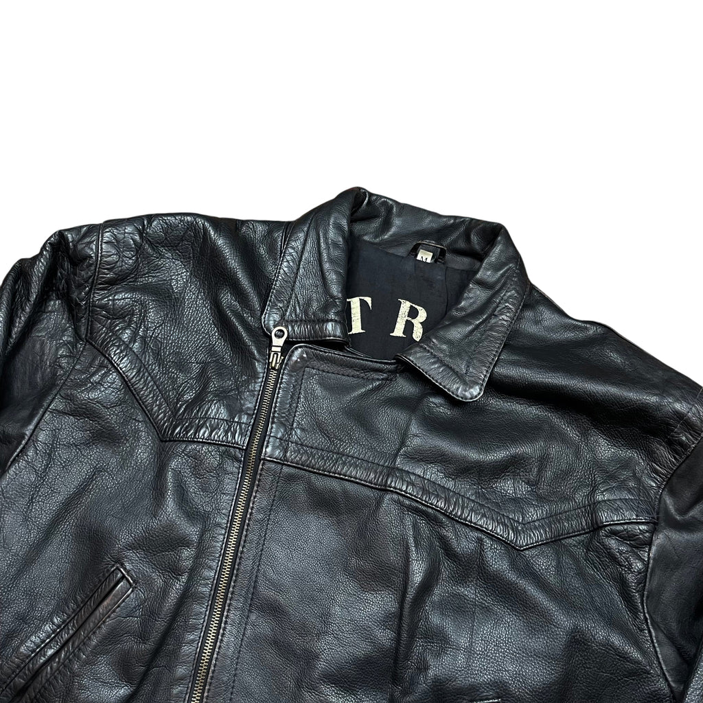 Vintage Outrage Aviator Motorcycle Leather Jacket (M)